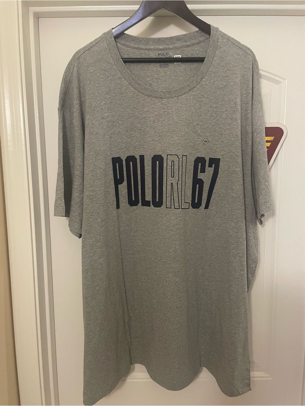NWT Gray Polo Ralph Lauren t-shirt with black 'POLO RL67' size 3XB